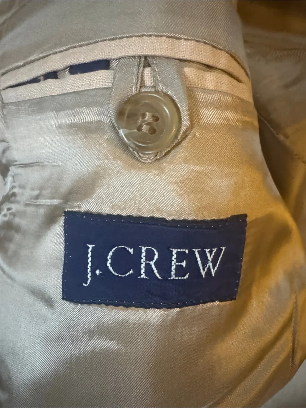 J. Crew Light Cream Two-Button linen Blazer men’s 44R